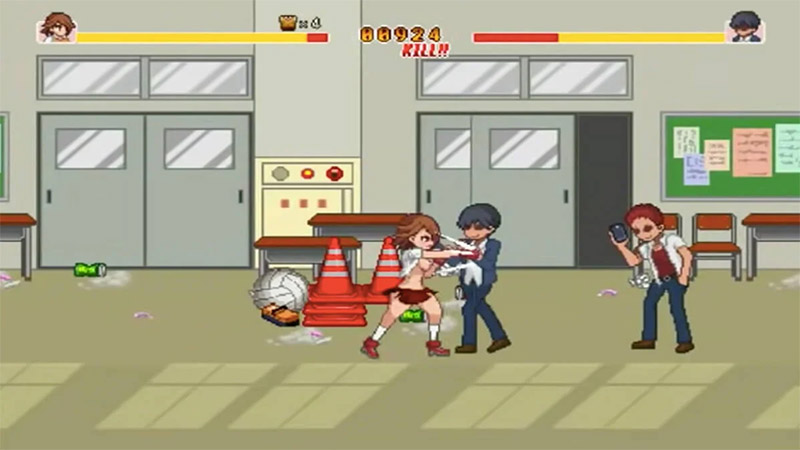 art style and sound in school dot fight